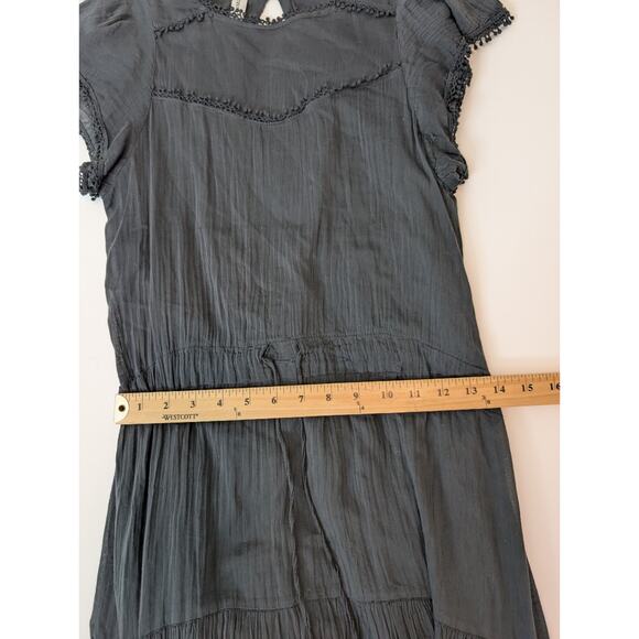 Tensione In Black Boho Peasant Maxi Dress Size Small See Measurements - Picture 8 of 10